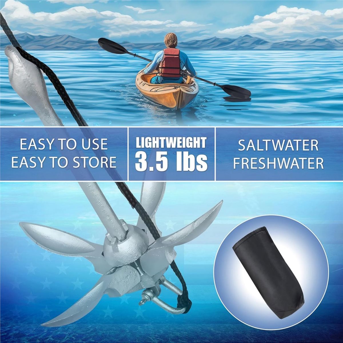 Fishing Kayak Anchor - 대폭 할인 카약 앵커, 3.5파운드 앵커
