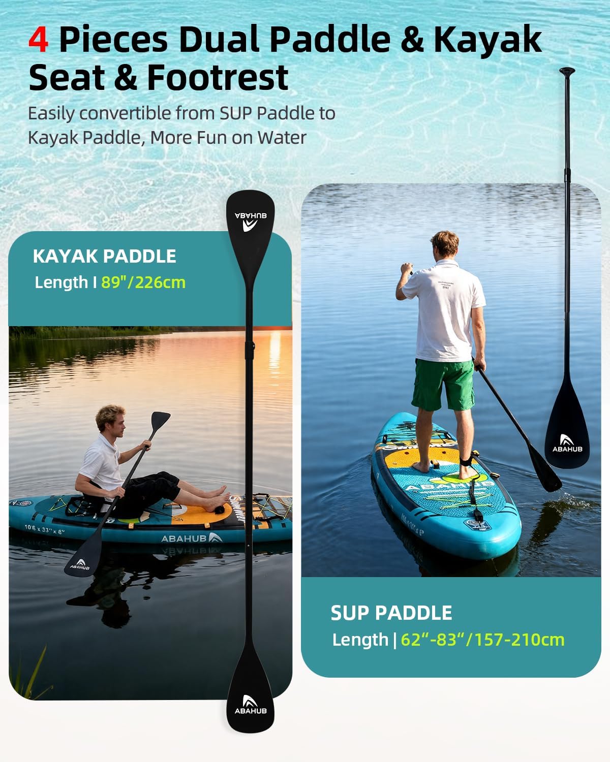 폭넓은 10.6피트 x 31/34인치 크기의 풍선식 스 - Fishing Kayak Paddle 리뷰 및 가격