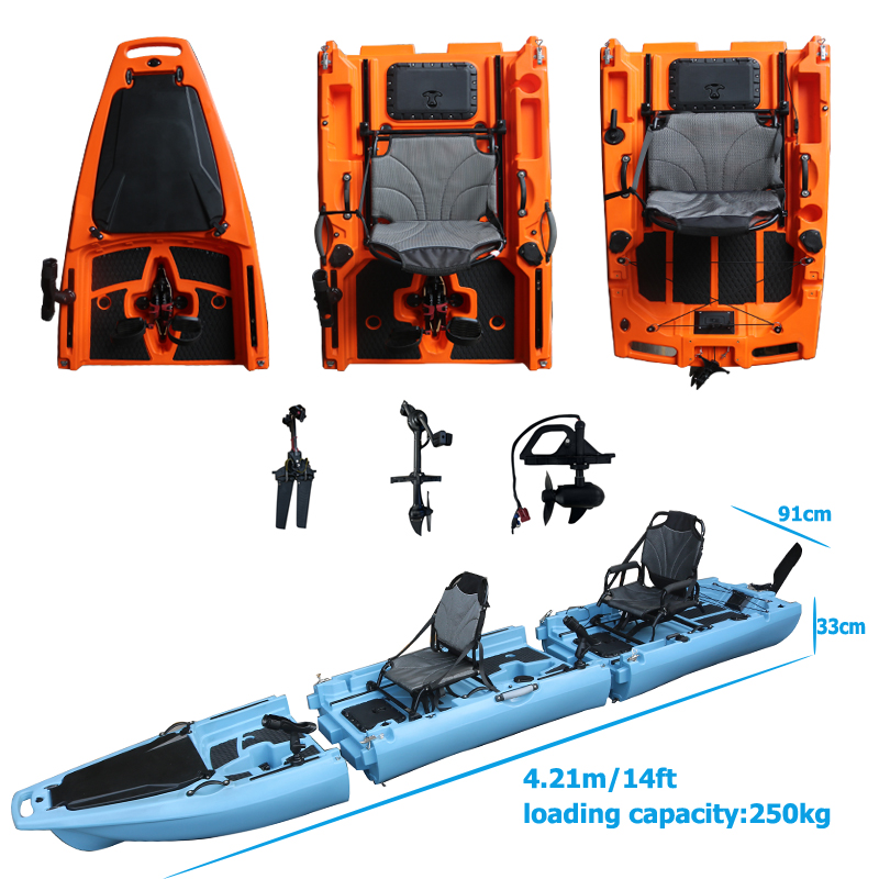 14피트 2인용 분리형 페달 카약 싯온탑 이중 시트 H - Fishing Kayak Sit On Top 리뷰 및 가격